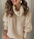 Neckline Button Sweater